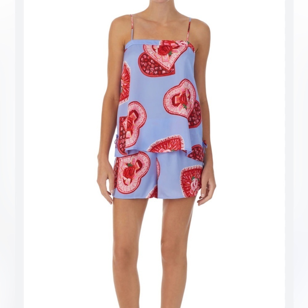 Shady Lady Women’s Heart Candy Box Print Pajama Set Size Small - Picture 1 of 13